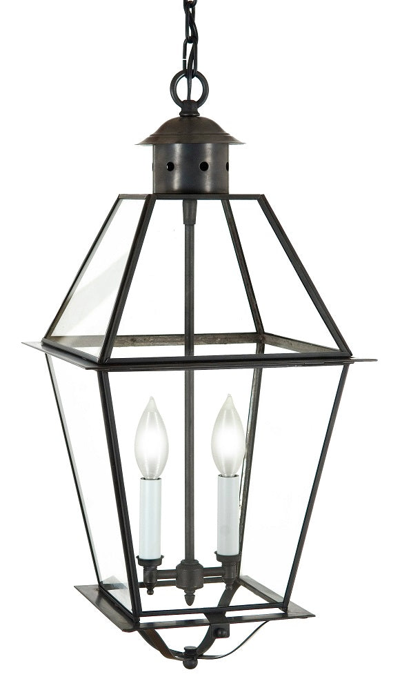 4412 Country Manor Medium 9.5"W Hanging Outdoor Lantern with Glass Top