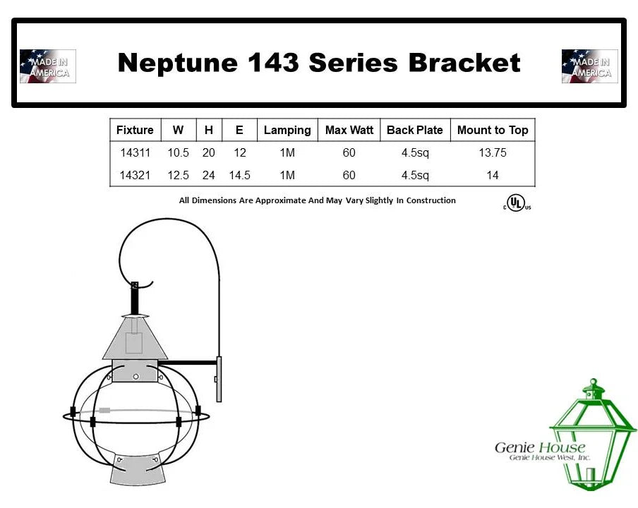 Neptune Outdoor Wall Lantern 14321