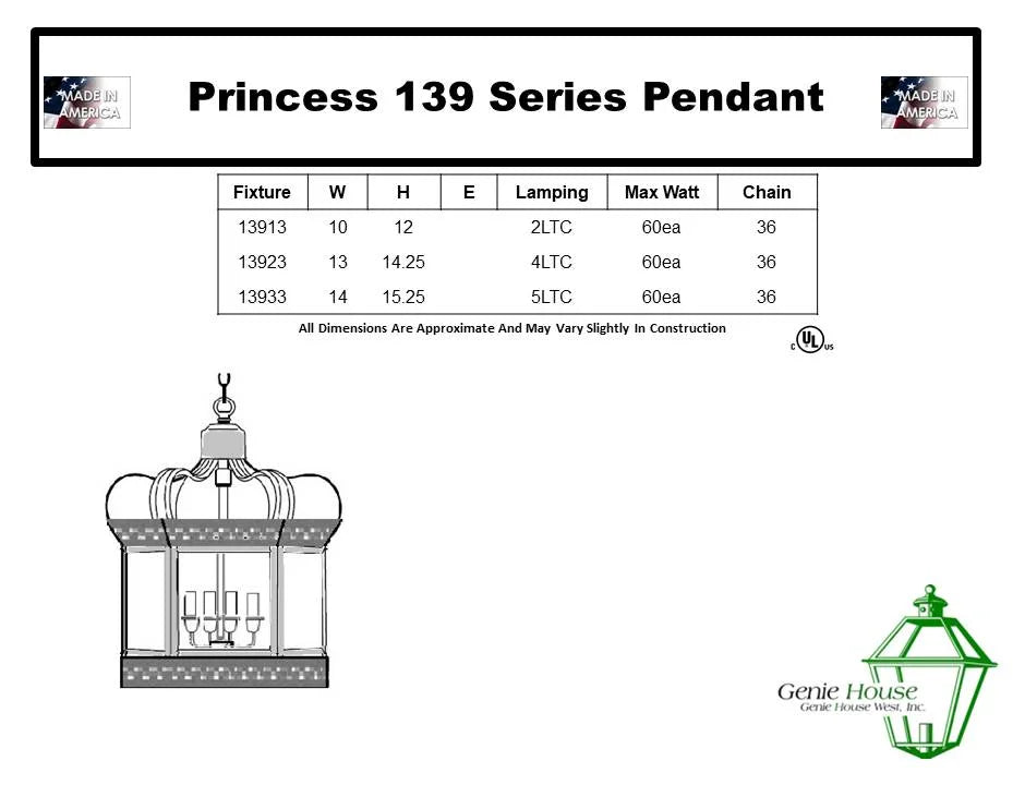 Princess Indoor Hanging Lantern 13933