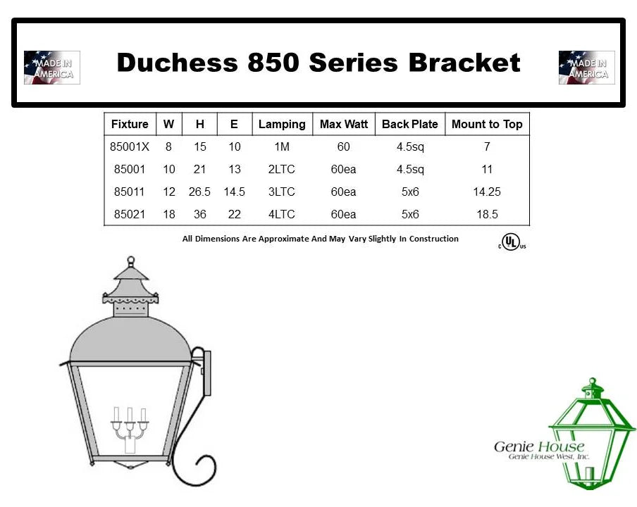Duchess Outdoor Wall Lantern 85001X