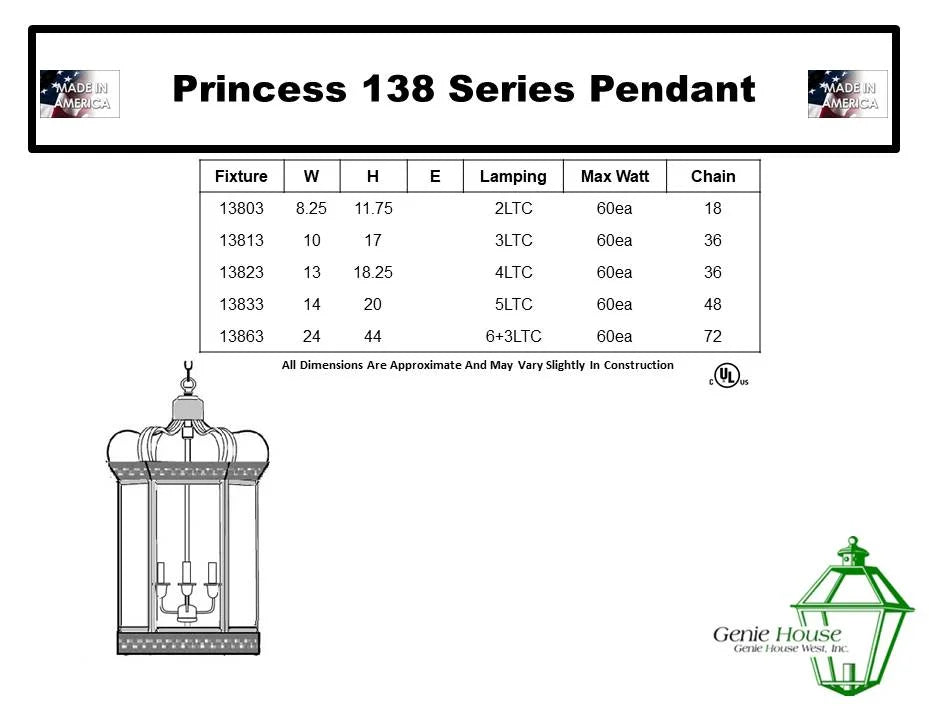 Princess Indoor Hanging Lantern 13803