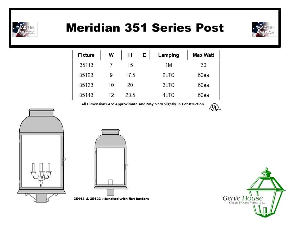Meridian Outdoor Large Post Lantern 35133