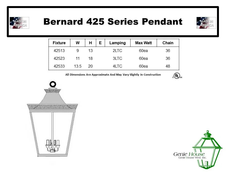 Bernard Outdoor Hanging Lantern 42523