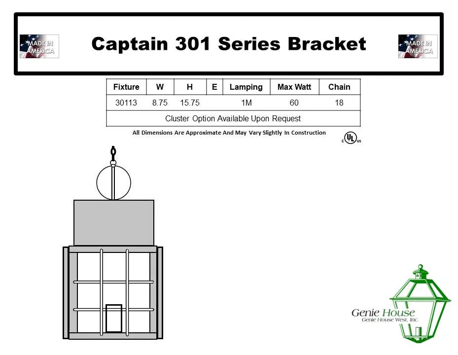 Captain Outdoor Hanging Lantern 30113