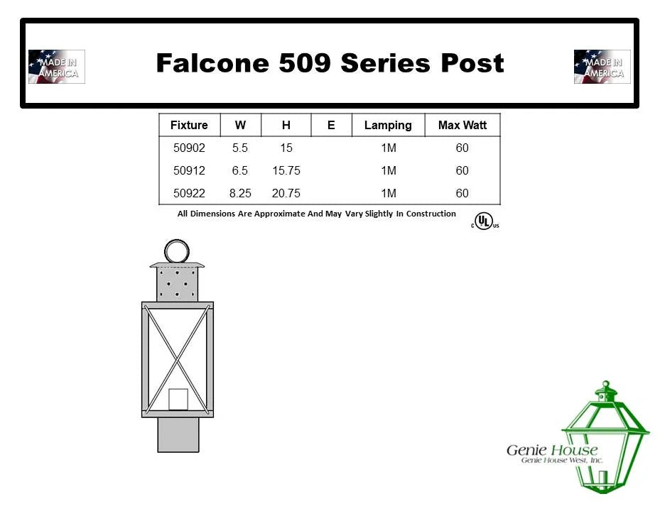 Falcone Outdoor Post Lantern 50922