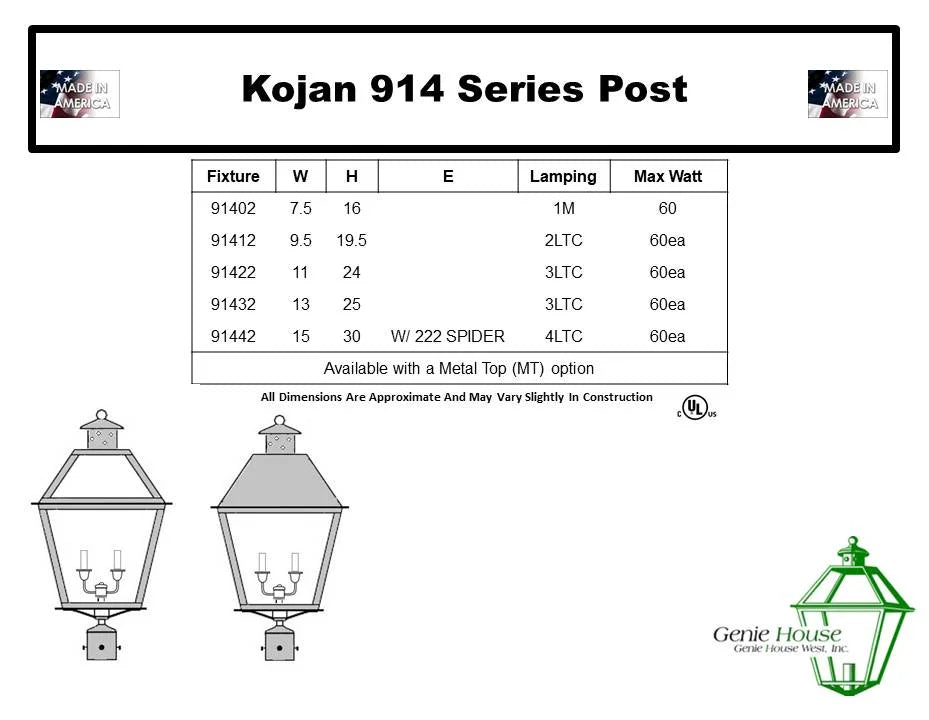 Kojan Outdoor Post Lantern 91432