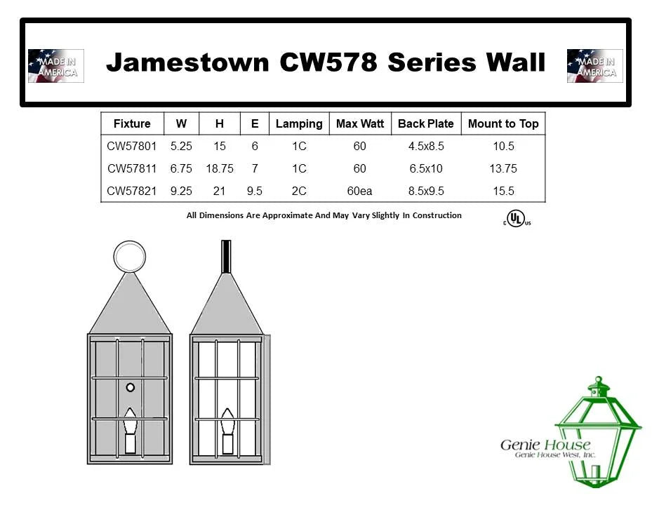 Jamestown Outdoor Wall Lantern CW57821
