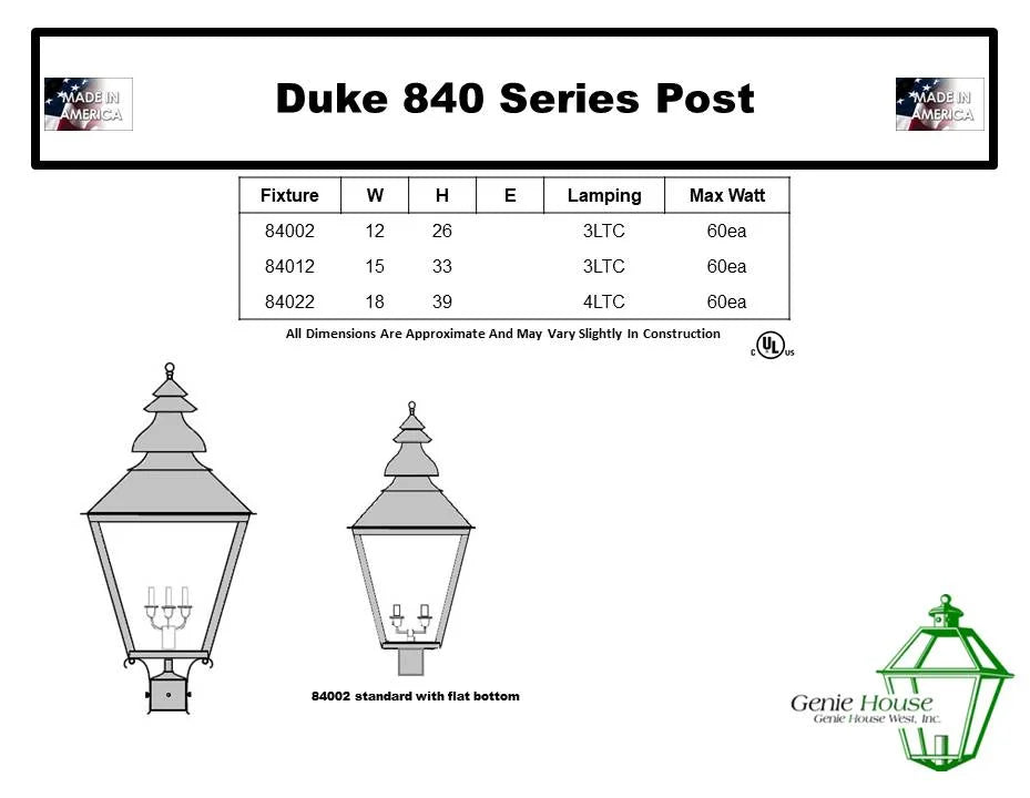 Duke Outdoor Post Lantern 84022