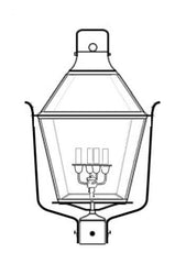Potts Outdoor Post Lantern 90535 with Side Straps