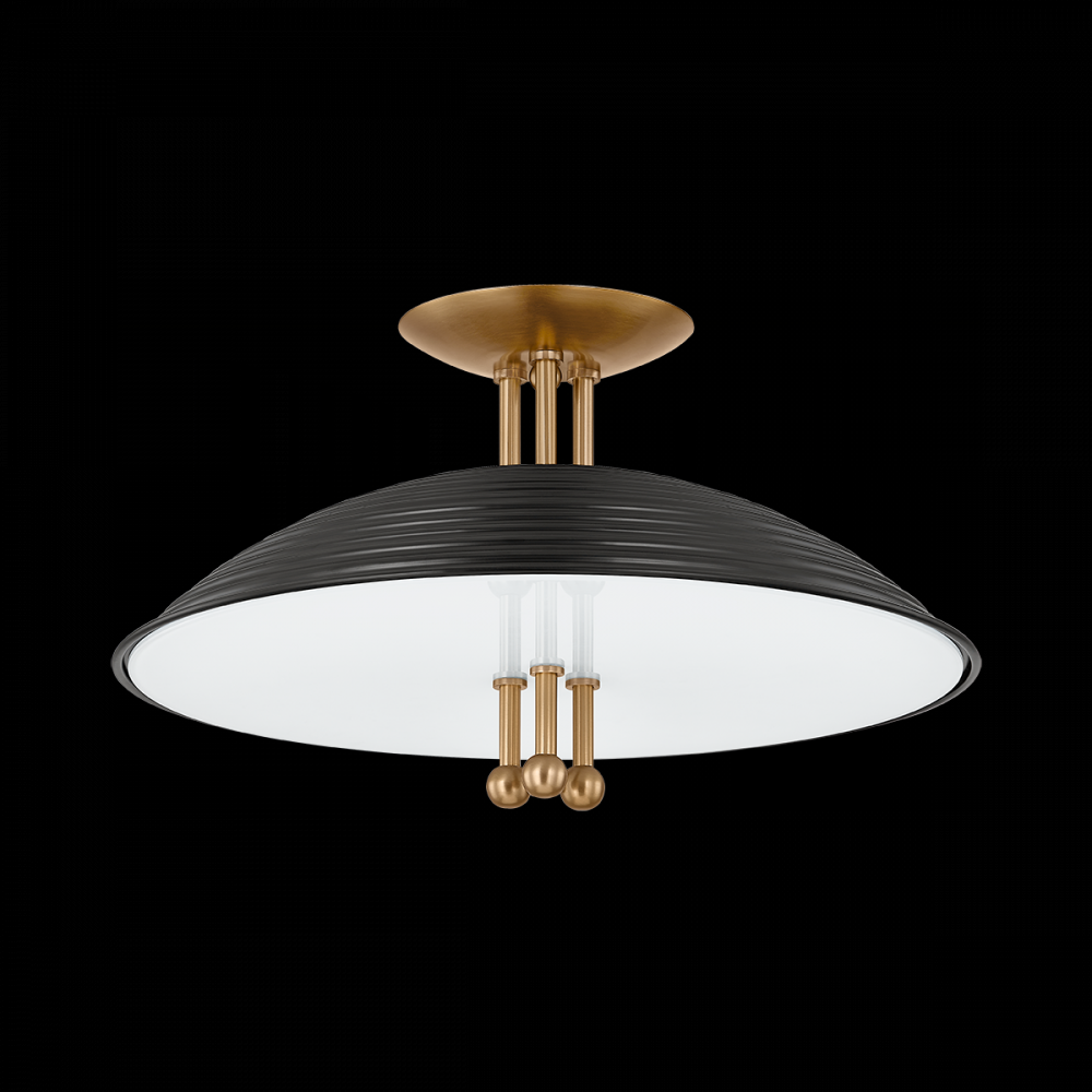 Semi-Flush Mts.-Troy-C4416-PBR/SBK