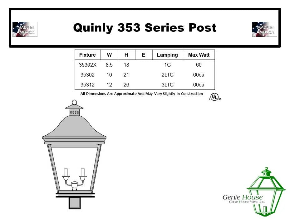 Quinly Outdoor Post Lantern 35302