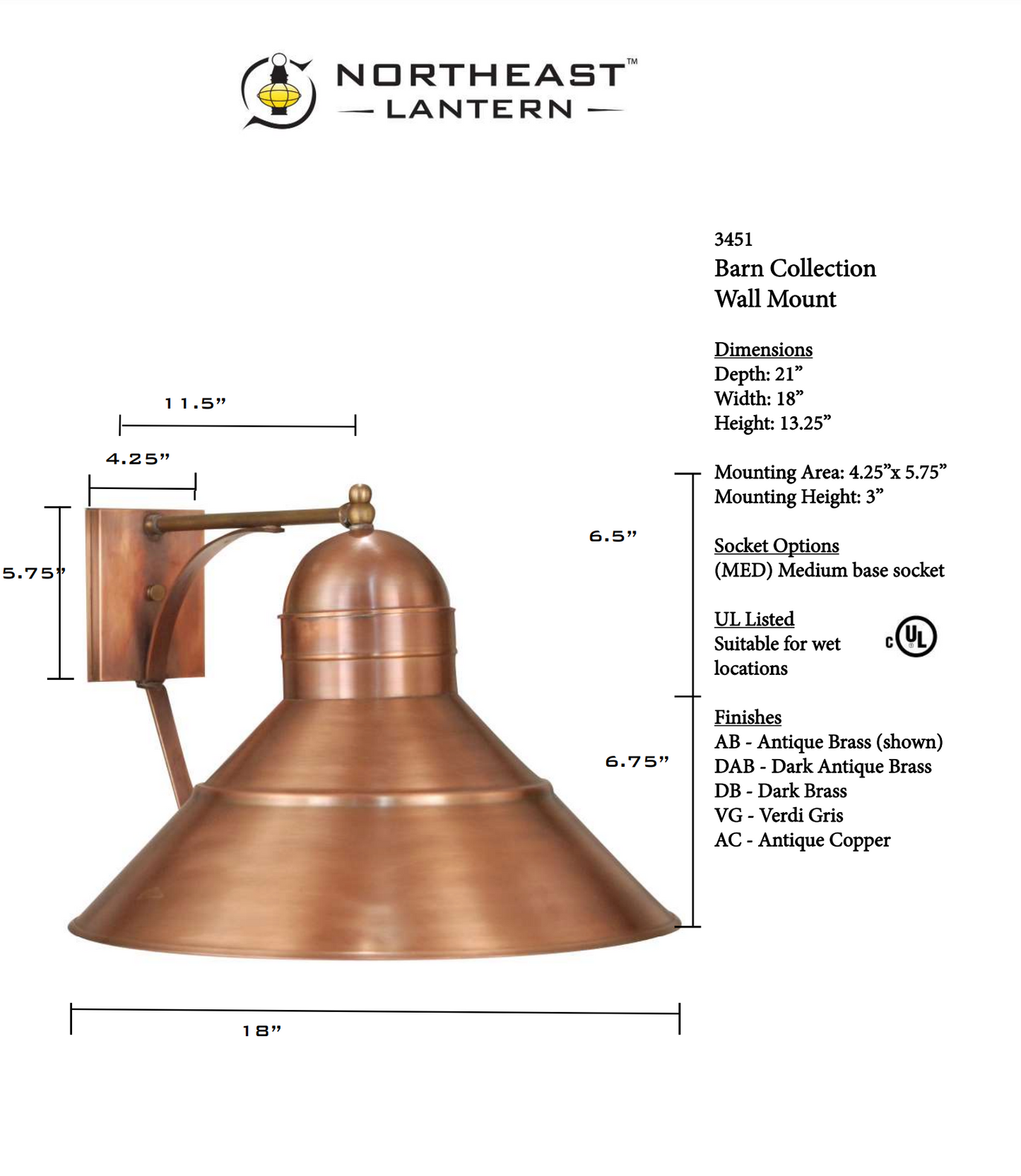 Barn Outdoor Wall Lantern 3451