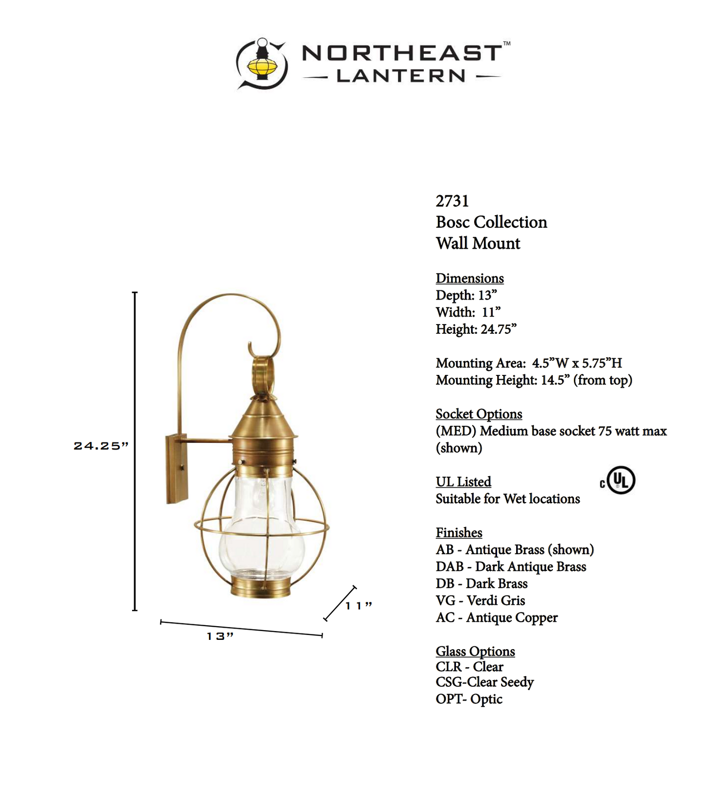 Bosc Caged Pear Outdoor Wall Lantern 2731