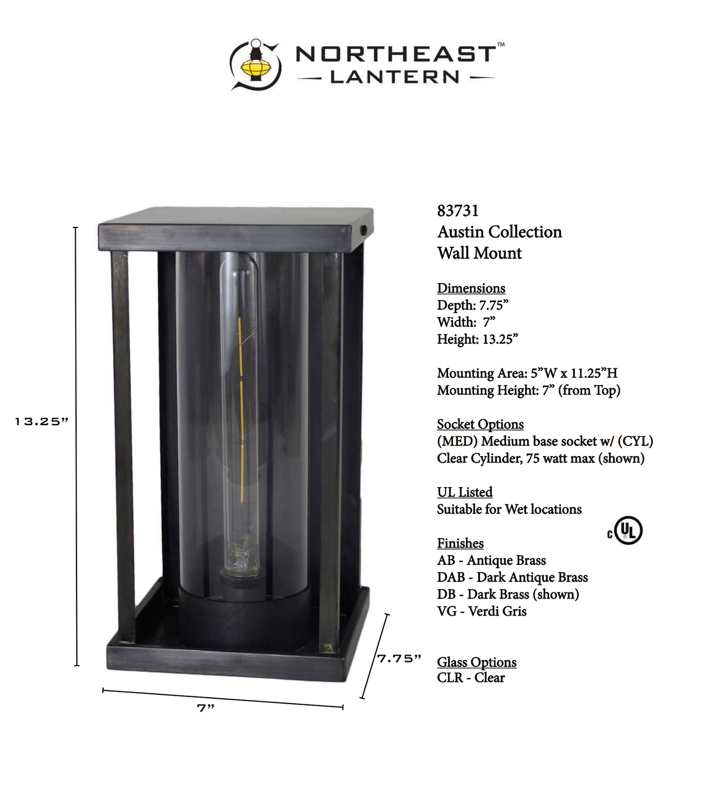 Austin Outdoor Wall Lantern 83731