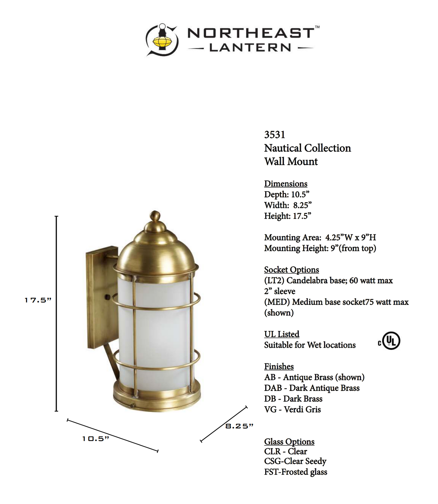 Nautical Outdoor Wall Lantern 3531