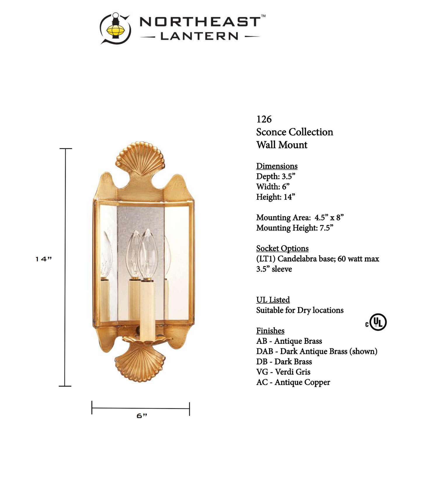 Crimp Top and Bottom Mirrored Wall Sconce 126