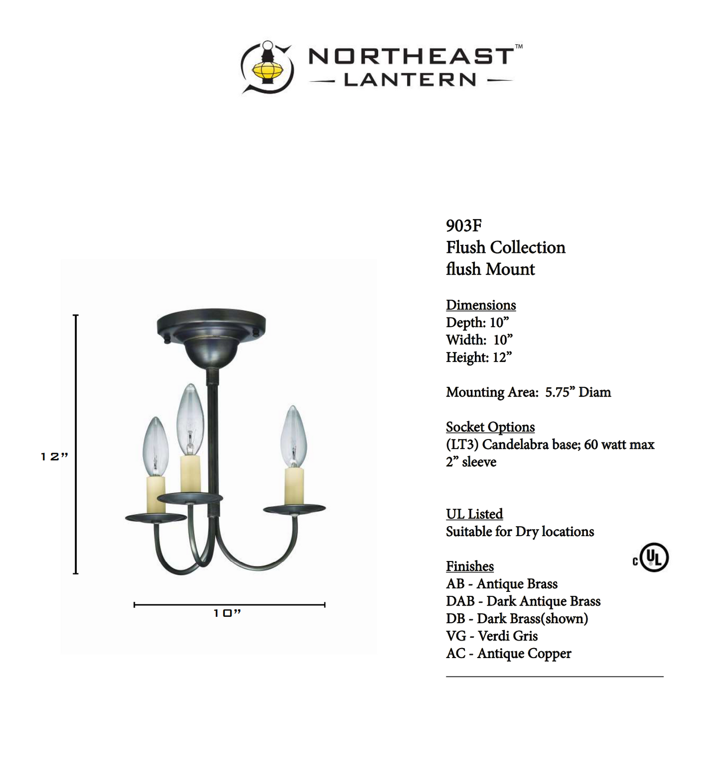 Flush Hanging J Arms 903F