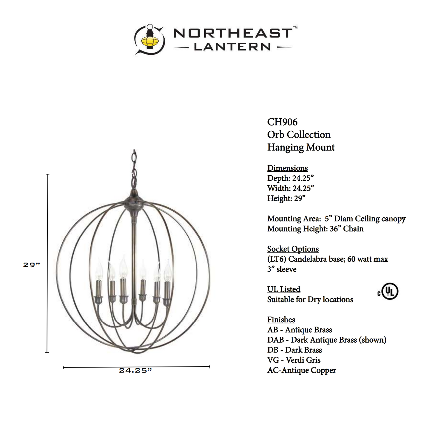 Orb Large Chandelier CH906