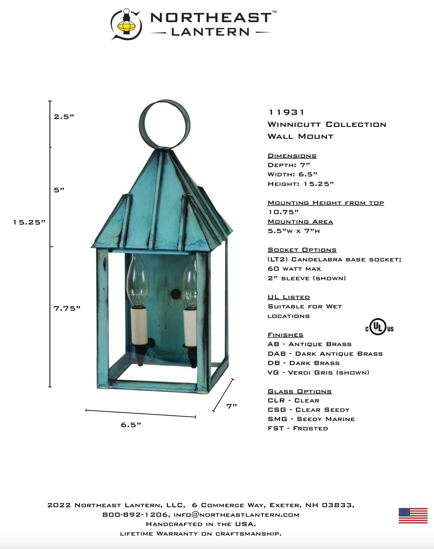 Winnicutt Medium Outdoor Wall Lantern 11931