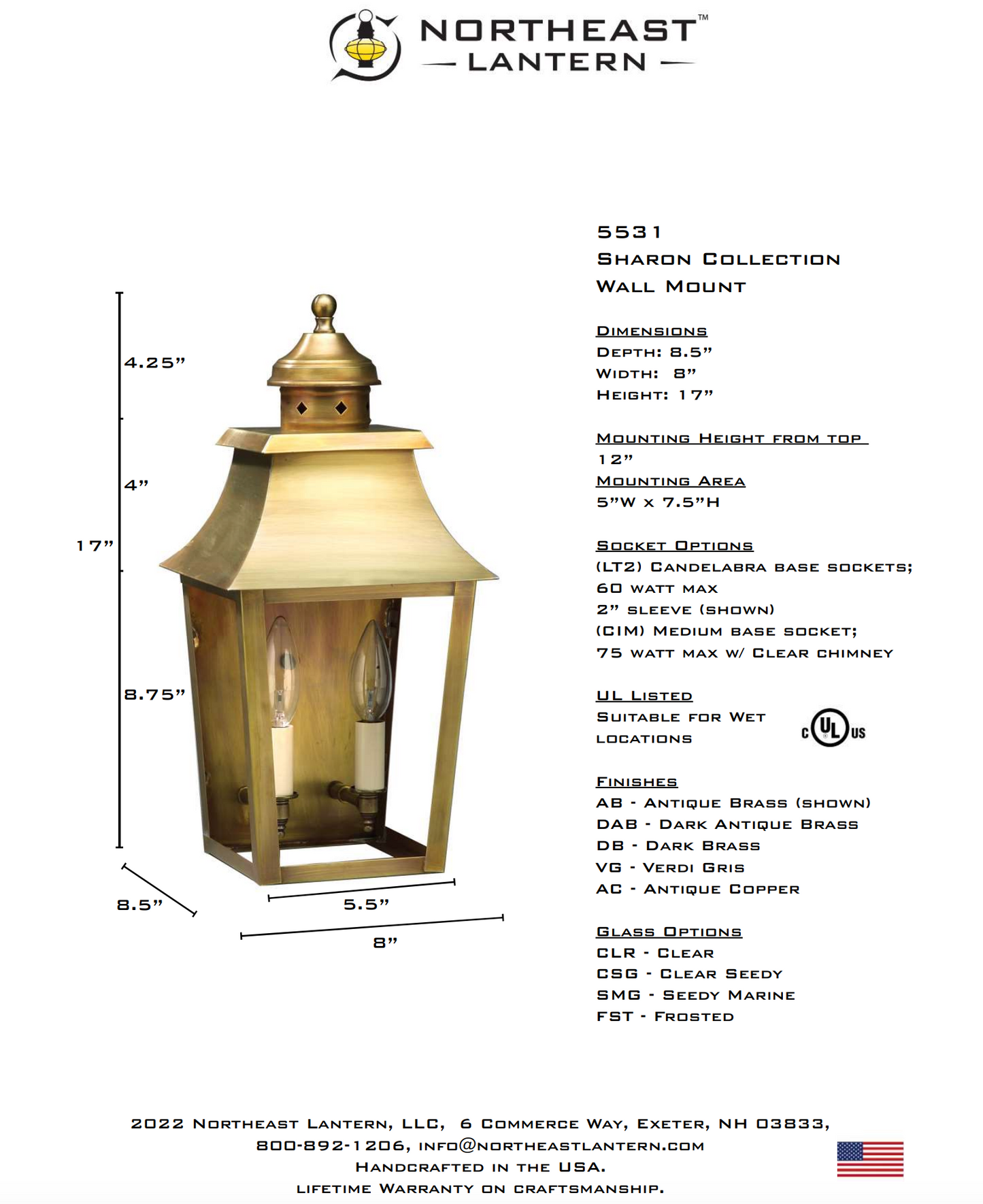 Sharon Pagoda Small Outdoor Wall Lantern 5531