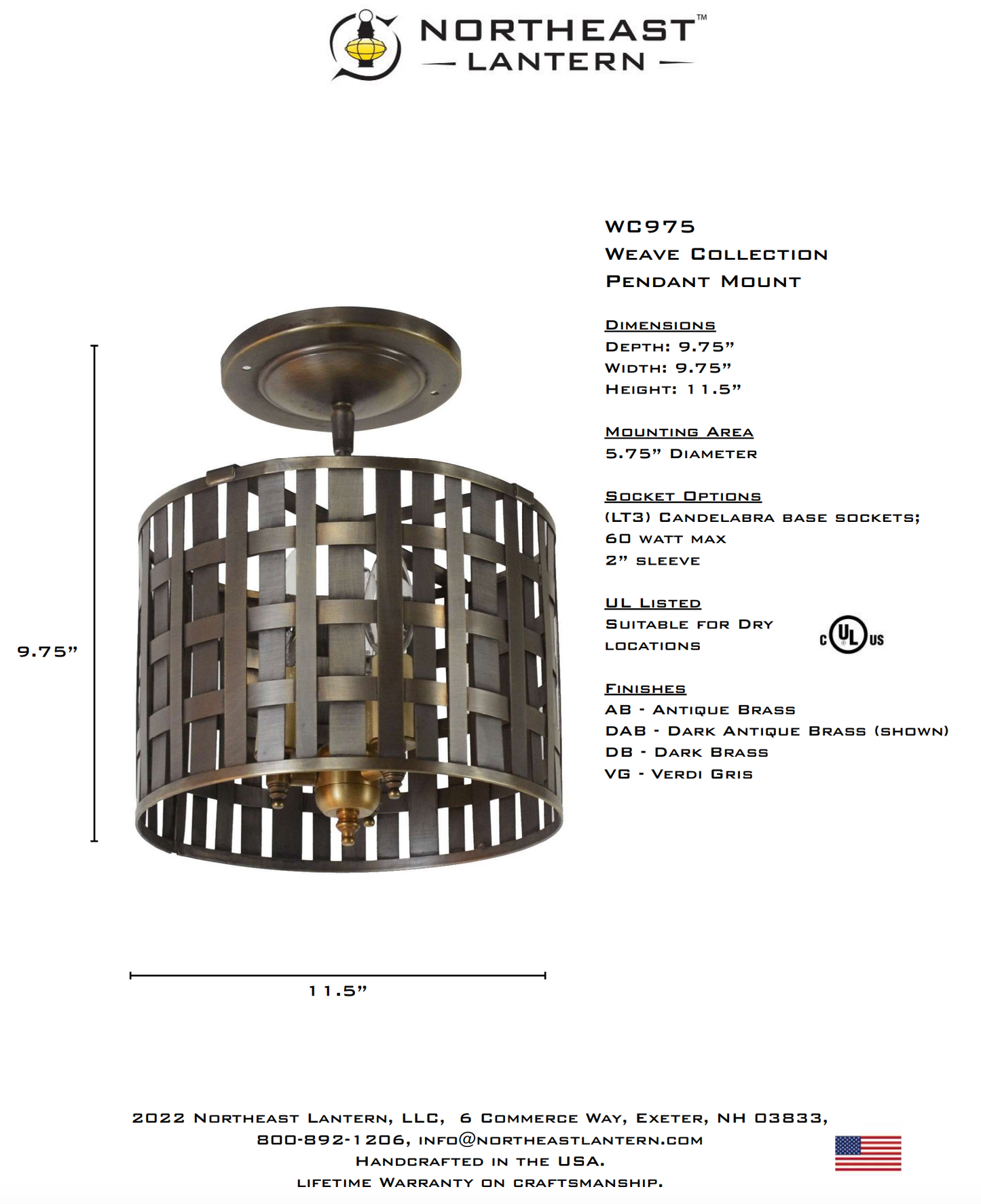 Weave Indoor Semi Flush Mount WC975