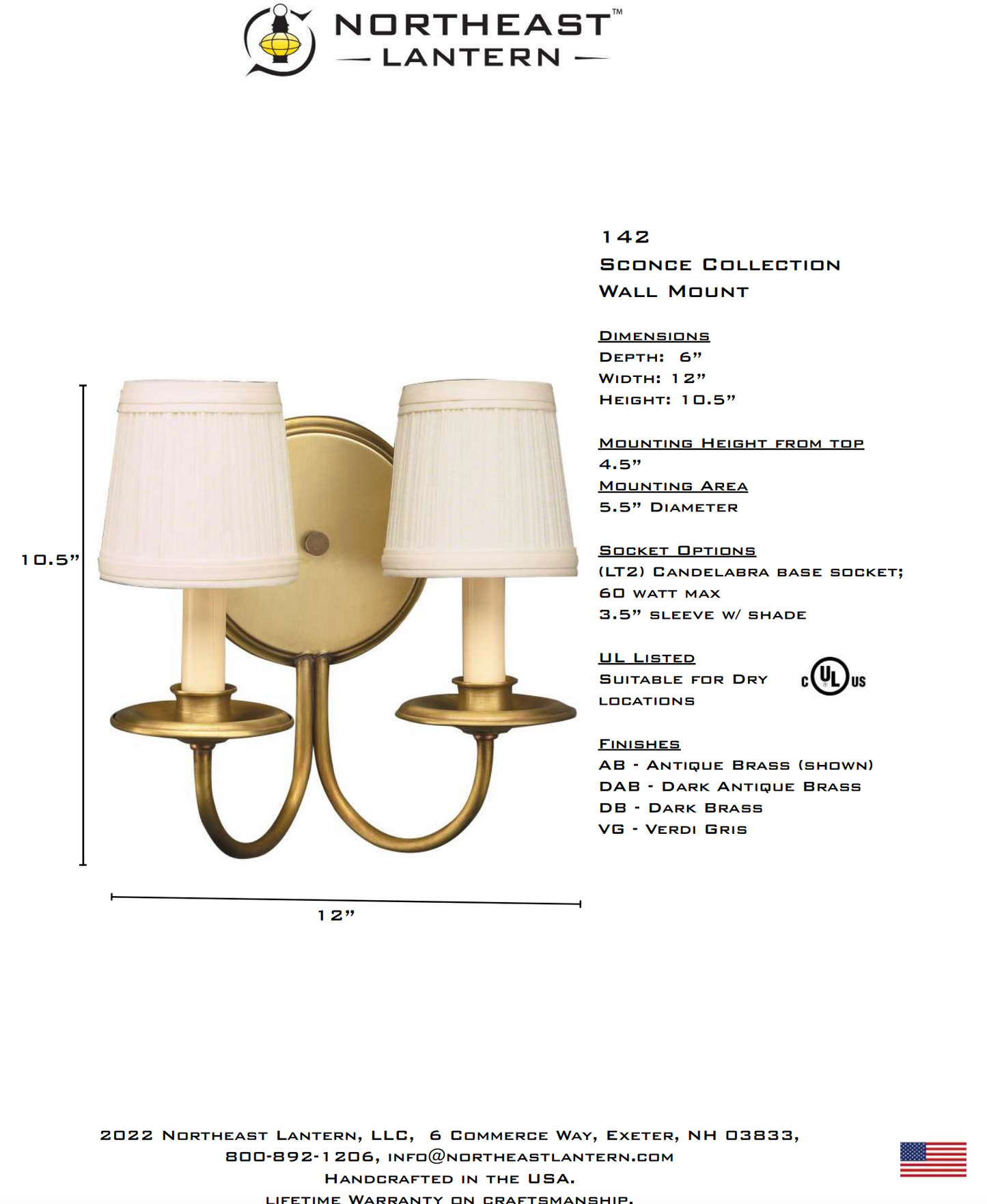 Wall Sconce 2 J Arms 142