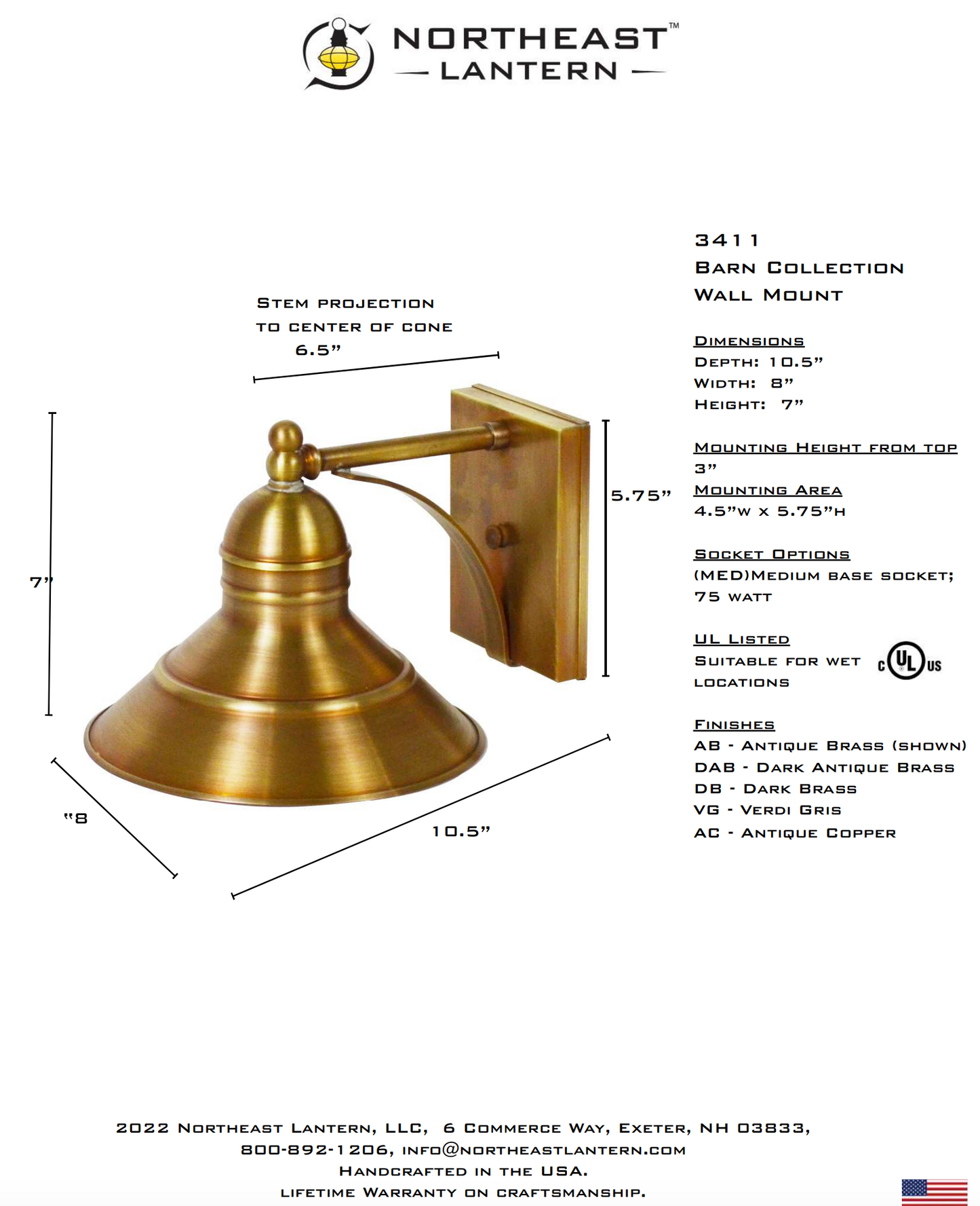 Barn Outdoor Wall Lantern 3411 Quickship