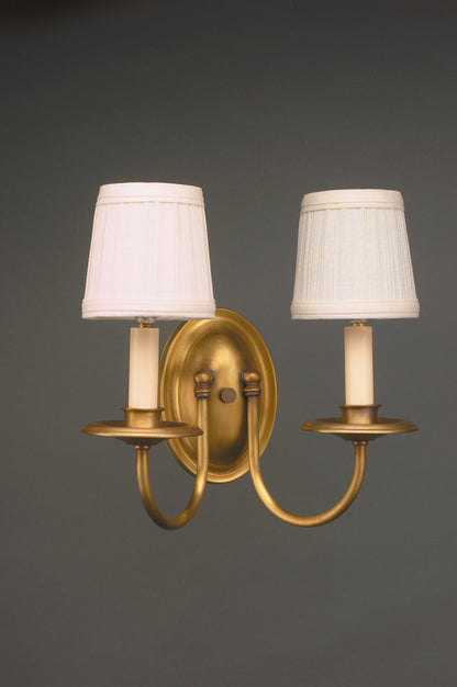 Wall Sconce 2 J-Arms with Eggshell Shade