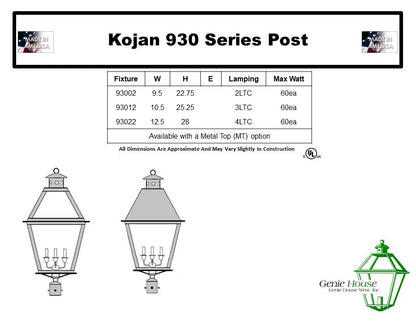 Kojan Outdoor Post Lantern 93022