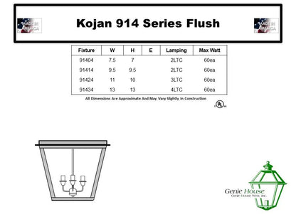 Kojan Outdoor Flush Mount Lantern 91414