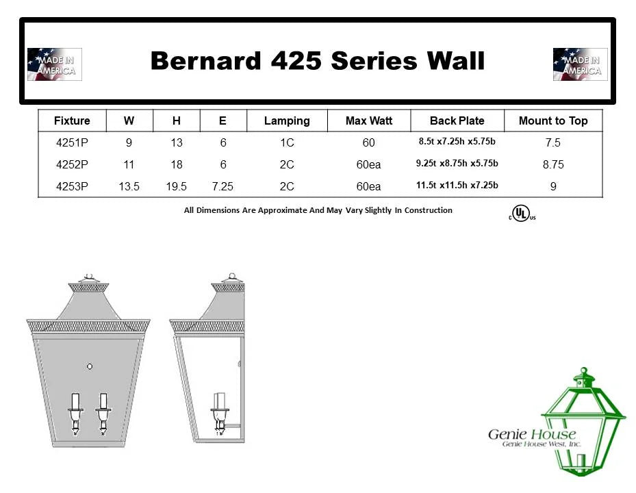 Bernard Outdoor Wall Lantern 4252P