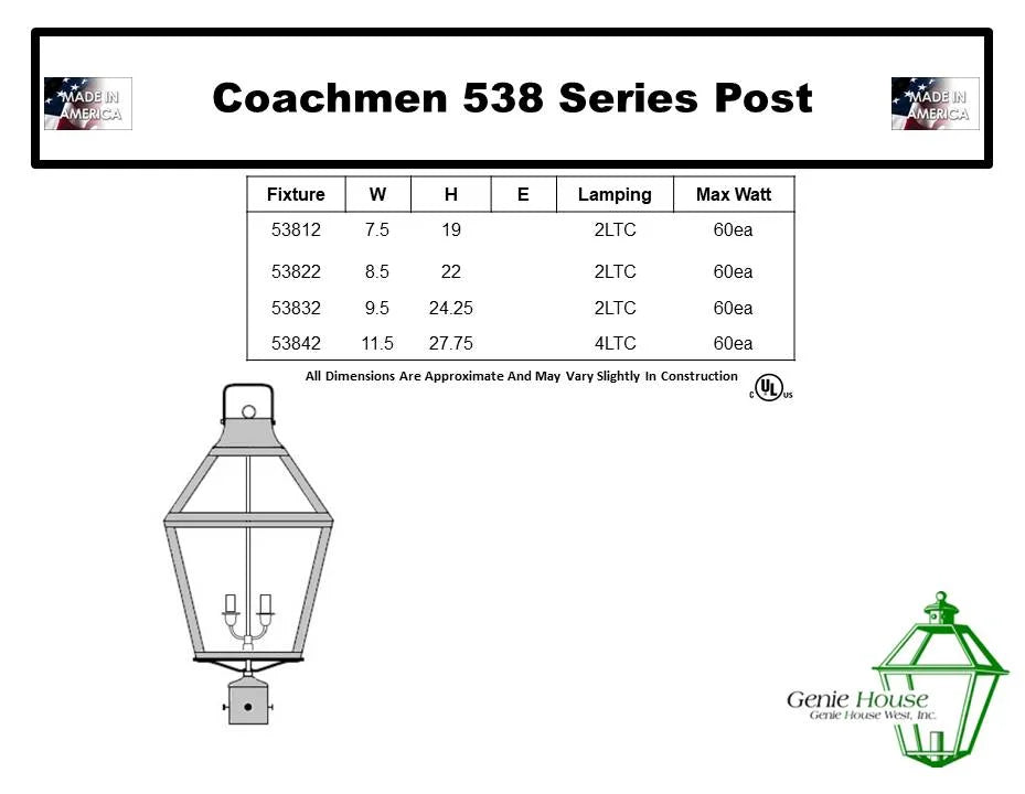 Coachmen Outdoor Post Lantern 53812