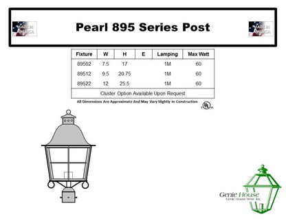 Pearl Outdoor Post Lantern 89522