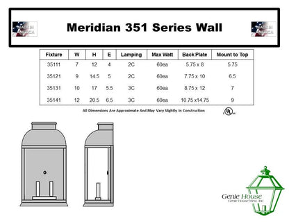 Meridian Outdoor Extra-Large Wall Lantern 35141