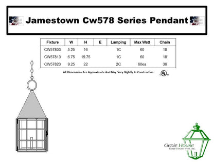 Jamestown Outdoor Hanging Lantern CW57803
