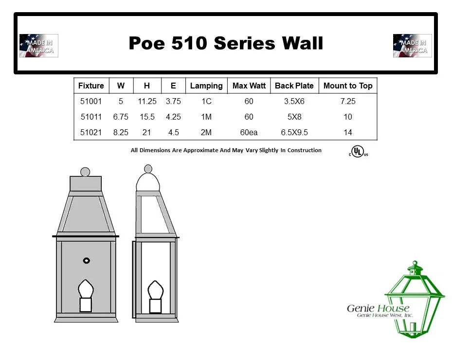 Poe Outdoor Wall Lantern 51001