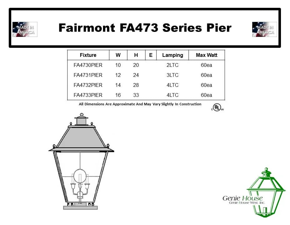 Fairmont Outdoor Post Lantern FA4732PIER