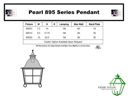 Pearl Outdoor Hanging Lantern 89503