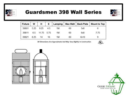 Guardsmen Outdoor Wall Lantern 39821