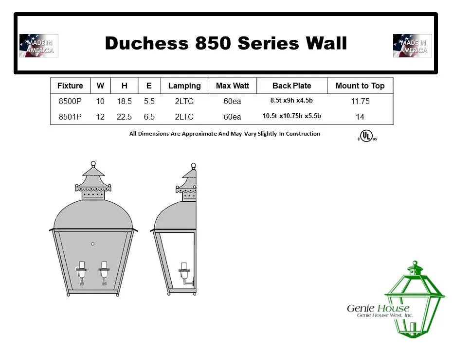 Duchess Outdoor Wall Lantern 8500P