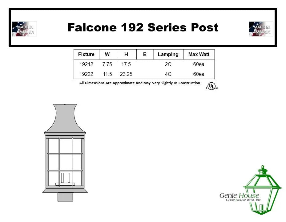 Falcone Outdoor Post Lantern 19212