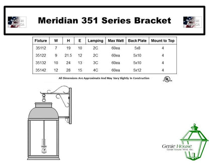 Meridian Outdoor Large Wall Bracket Lantern 35132