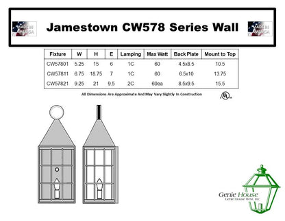 Jamestown Outdoor Wall Lantern CW57811