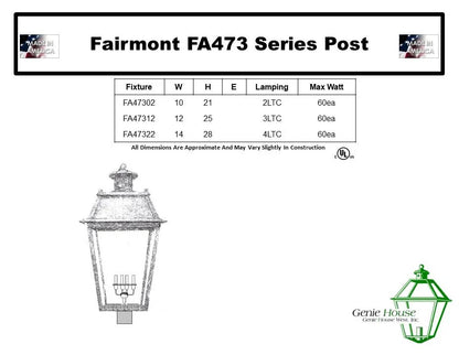 Fairmont Outdoor Post Lantern FA47322
