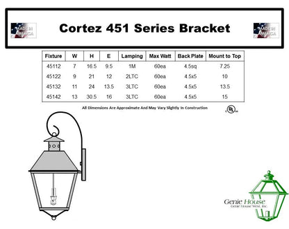 Cortez Outdoor Small  Wall Bracket Lantern 45112
