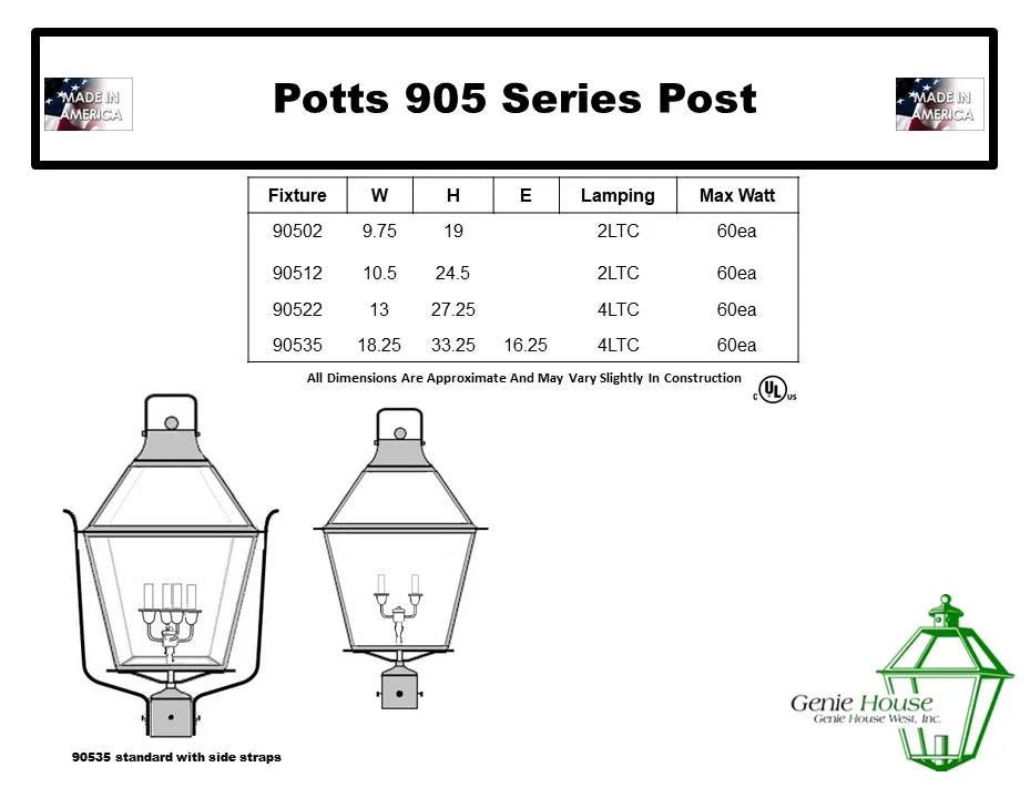 Potts Outdoor Post Lantern 90502