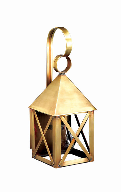 York Small Pyramid Top X Bars Outdoor Wall Lantern 7011