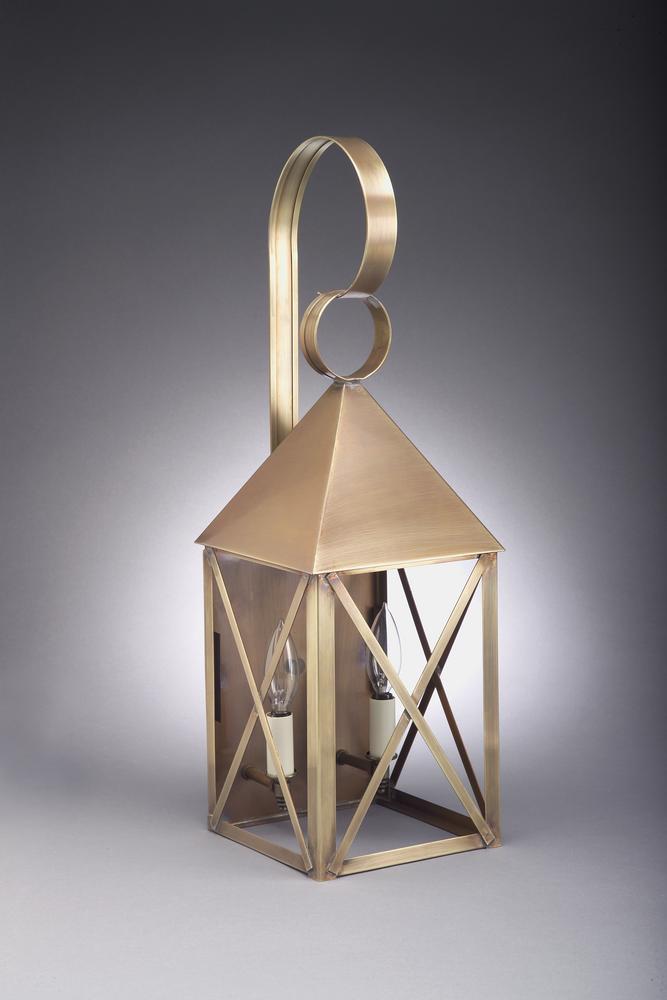York Pyramid Top X Bars Outdoor Wall Lantern 7041