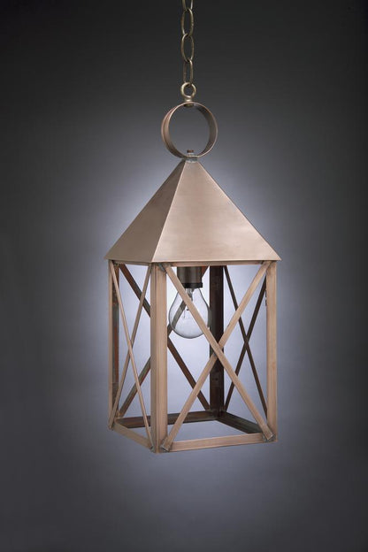 York Pyramid Top X Bars Outdoor Hanging Lantern 7042