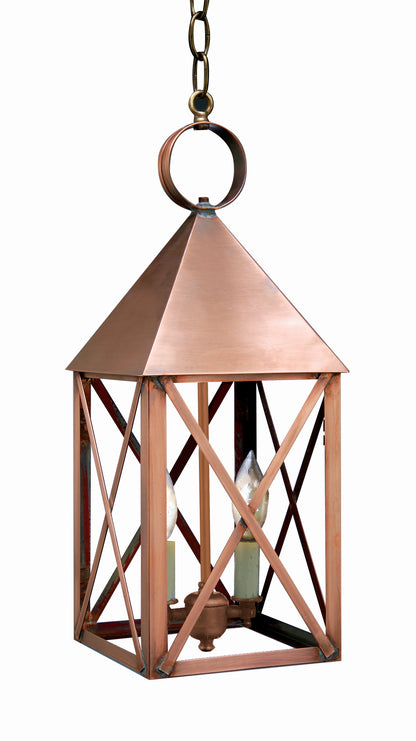 York Pyramid Top X Bars Outdoor Hanging Lantern 7042